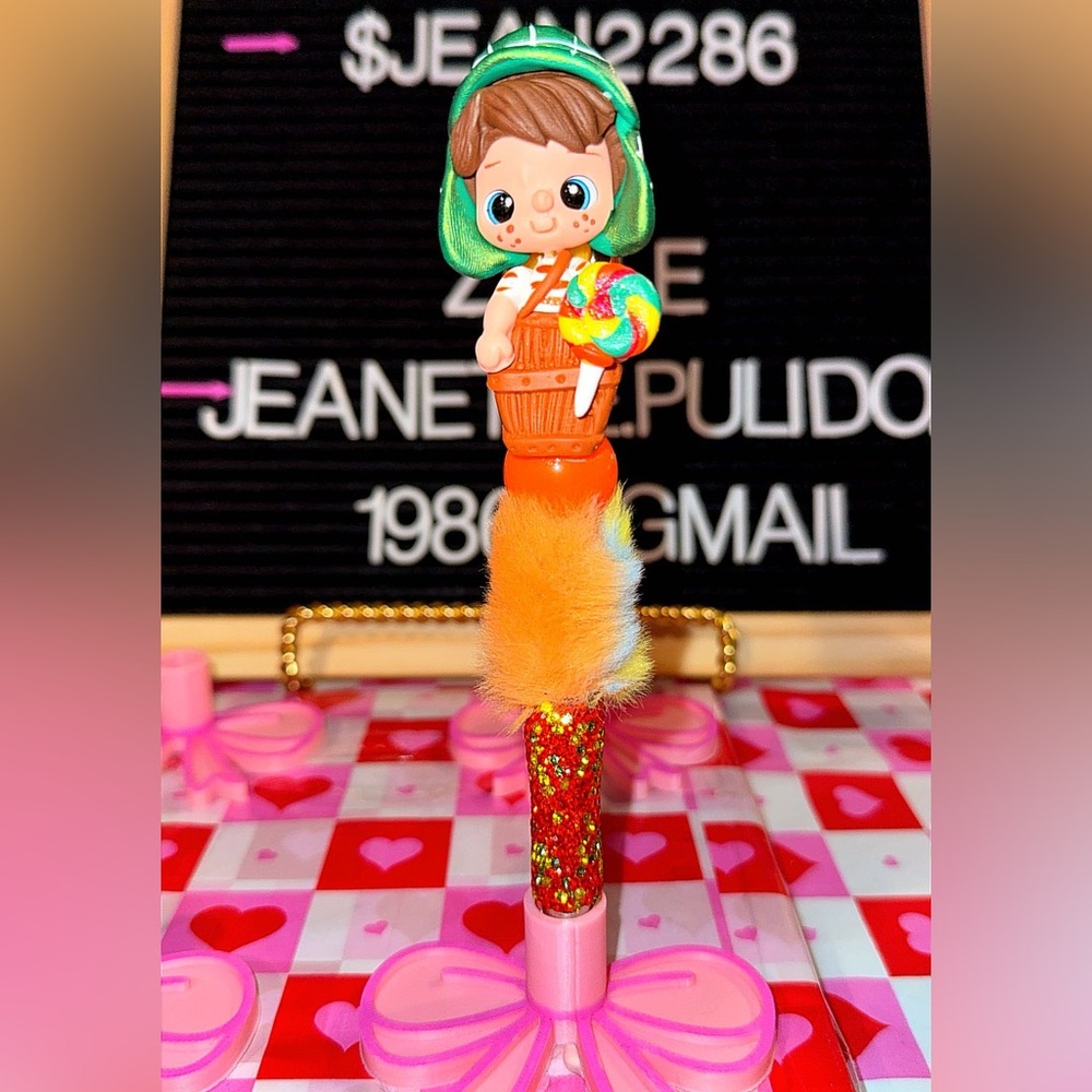 Colorful Character Pen with Glitter